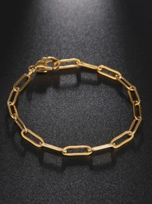 TEAMER Minimalist Link Bracelet - Yellow Gold - View 3
