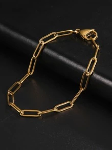 TEAMER Minimalist Link Bracelet - Yellow Gold - View 2