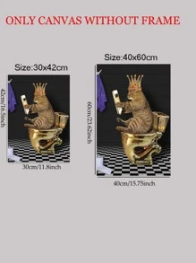 1入組貓圖案無框畫創意合成纖維牆藝術畫適用於家居牆壁裝飾 - 彩色 - 查看 6