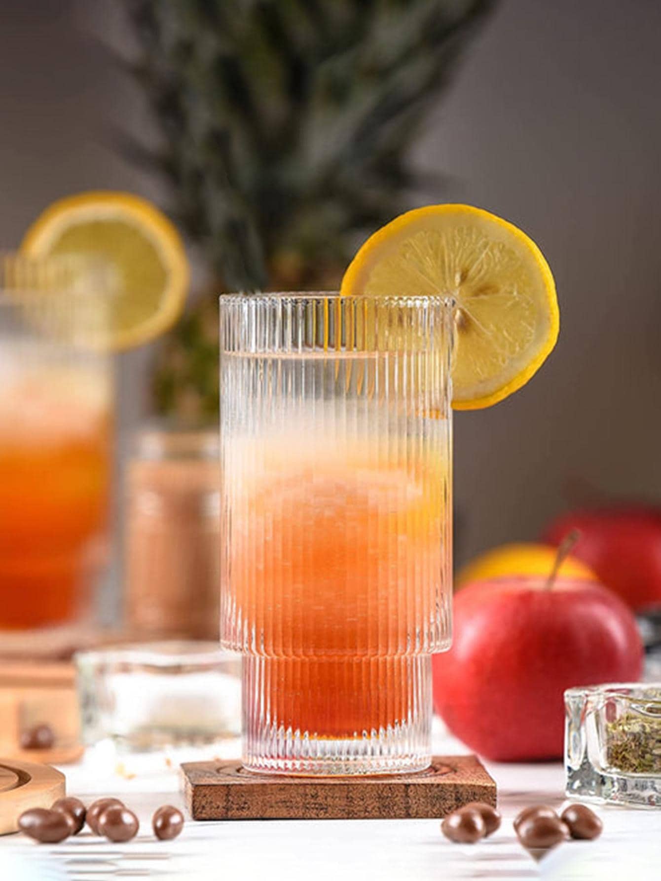 1Pc Phong Cách Bắc Âu/Scandinavi Nhẹ Sang Trọng Dọc Cốc Cà Phê Thủy Tinh - Trong sáng - Xem 1