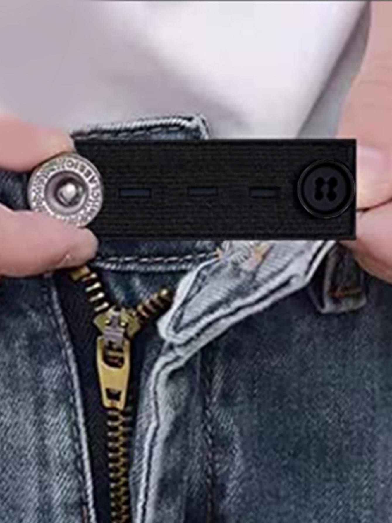 1入組滌綸腰圍延長扣現代素色家用腰圍延長扣 - 黑色 - 查看 1