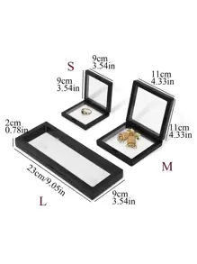 1pc PP Jewelry Box, Simple Clear Jewelry Storage Box For Home And Travel, Gift For Valentine's Day Back To School - White - View 3