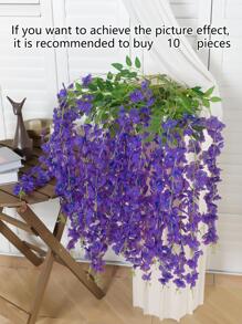 1 Bộ 2 Vòng Hoa Tử Đằng Nhân Tạo, Dây Hoa Lụa Trang Trí Cho Phông Nền Tiệc Cưới Trong Nhà Ngoài Trời Tường Sự Kiện Và Trang Trí Nhà Cửa - Màu tím  Violet - Xem 4