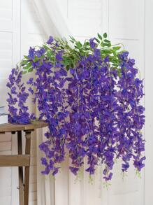 1 Bộ 2 Vòng Hoa Tử Đằng Nhân Tạo, Dây Hoa Lụa Trang Trí Cho Phông Nền Tiệc Cưới Trong Nhà Ngoài Trời Tường Sự Kiện Và Trang Trí Nhà Cửa - Màu tím  Violet - Xem 9