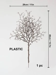 1入組塑料人造植物家居裝飾人造樹枝 - 棕色 - 查看 10