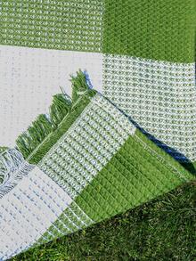 1 tấm thảm dã ngoại ngoài trời họa tiết kẻ sọc - màu xanh lá - Xem 5