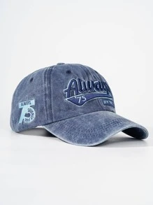 男士字母刺繡棒球帽 - 藏蓝色 - 查看 1