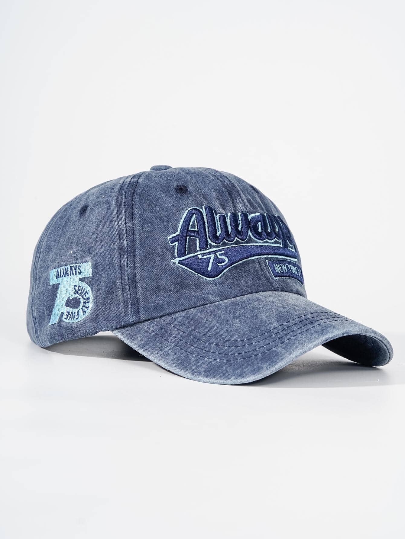 男士字母刺繡棒球帽 - 藏蓝色 - 查看 1
