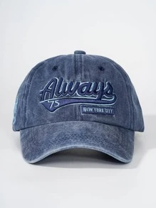 男士字母刺繡棒球帽 - 藏蓝色 - 查看 2