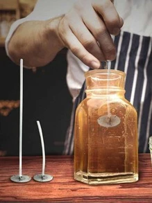 100 piezas Mecha de vela liso - Plateado - Ver 4