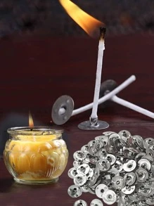 100 piezas Mecha de vela liso - Plateado - Ver 2