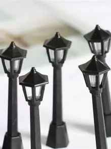 4入組PP花園雕像現代路燈設計家居花園裝飾品 - 黑色 - 查看 3