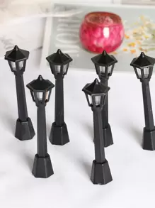 4入組PP花園雕像現代路燈設計家居花園裝飾品 - 黑色 - 查看 2