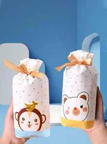 50 cái Túi gói quà PEVA, Túi quà họa tiết động vật hoạt hình cho bữa tiệc - Nhiều màu - Xem 2