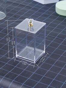 1pc Clear Facial Pad Storage Box With Lid, Multifunction Swab Box, For Home - Clear - View 4