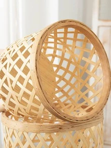 1 Giỏ Hoa Tre, Tối Giản Giỏ Hoa Dệt Để Trang Trí Nhà, Trang Trí Nhà Cửa, Bình Hoa, Trung Tâm, Trang Trí Bàn Ăn - Màu be - Xem 7