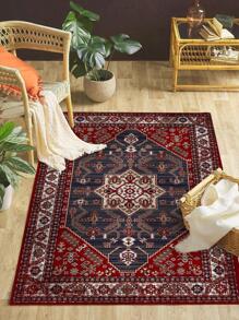 1入組幾何圖案地毯，波西米亞風格聚酯纖維地毯，適用於家居、房間裝飾 - 彩色 - 查看 3