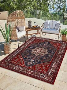 1入組幾何圖案地毯，波西米亞風格聚酯纖維地毯，適用於家居、房間裝飾 - 彩色 - 查看 1