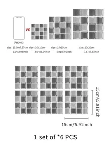 6pcs Mosaic Pattern Kitchen Sticker - Multicolor - View 2