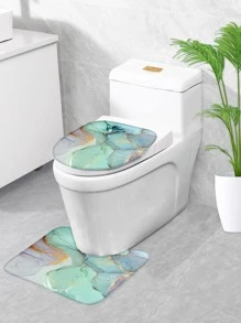 1 Đá Cẩm Thạch In Thảm Tắm Hoặc 1 Màn Tắm, Polyester Hiện Đại Màn Tắm Hoặc Thảm Nhà Tắm Cho Phòng Tắm - Nhiều màu - Xem 4
