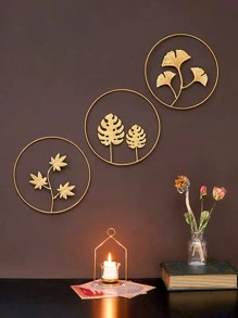 Bộ Trang Trí Tường Phong Cách Ins Sang Trọng, Treo Tường Bằng Kim Loại Làm Nền Phòng Ngủ Phòng Khách, Chất Liệu Sắt - Màu vàng - Xem 3