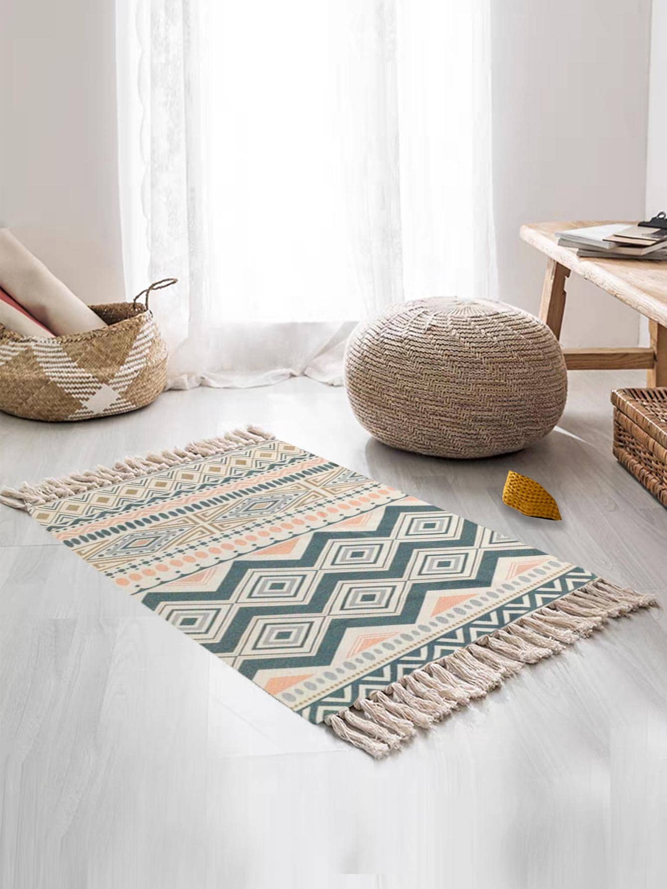 1PC Họa Tiết Hình Học Thảm Polyester Hiện Đại Sàn Cho Phòng Khách Và Phòng Ngủ - Nhiều màu - Xem 1