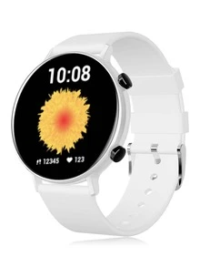 Round Smart Watch - White - View 5