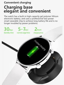 Round Smart Watch - White - View 3