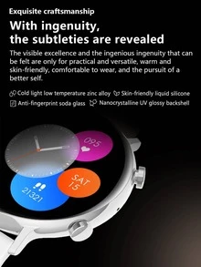 Round Smart Watch - White - View 7