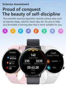 Round Smart Watch - White - View 9