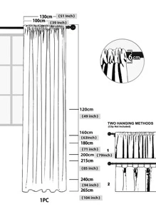 1入組葉子圖案薄透面現代滌綸濾光隱私透明窗簾 - 白色 - 查看 3