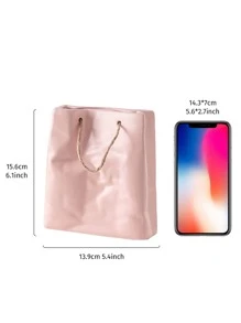 1 ABS材質現代創意設計手提包造型花瓶，多種純色可供選擇，適合客廳、書房、餐廳、婚禮、派對等家居裝飾 - 粉色 - 查看 9