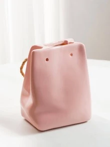 1 ABS材質現代創意設計手提包造型花瓶，多種純色可供選擇，適合客廳、書房、餐廳、婚禮、派對等家居裝飾 - 粉色 - 查看 3