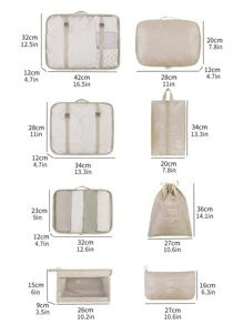 面料旅行服装 8 件套，适用于旅行、化妆、化妆品、度假收纳盒、大容量化妆品收纳盒化妆盒，适用于口红、刷子、护肤品、手机、硬币、小物品，适用于家庭、礼物、度假和节日万圣节圣诞节多功能用途