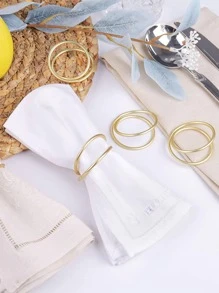 2-30 件金属螺旋餐巾环，适用于餐桌装饰、婚礼、派对、宴会（哑光金） - 黃色 - 查看 2