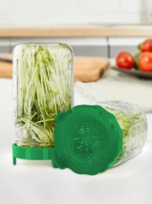 1pc ABS Sprouting Jar, Clear Sprouting Bottle For Growing Bean sprout - Dark Green - View 8