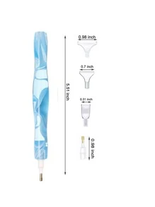 7pcs Durable Plastic DIY Diamond Painting Tool,Simple Blue Convenient Diamond Painting Art Drill Pen Set For DIY Lovers