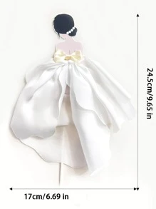 1pc Thiết kế váy cưới trang trí bánh topper - Nhiều màu - Xem 3