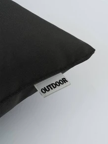 1pc Solid Outdoor Cushion Cover Without Filler, Minimalist Fabric Waterproof Decorative Throw Pillow Case For Home