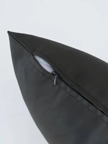 1pc Solid Outdoor Cushion Cover Without Filler, Minimalist Fabric Waterproof Decorative Throw Pillow Case For Home