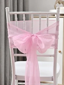 1pc Pink Chair Sash, Polyester Chair Back Decoration For Wedding - Pink - View 4