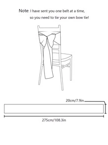 1pc Pink Chair Sash, Polyester Chair Back Decoration For Wedding - Pink - View 2