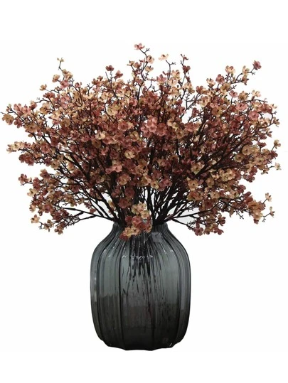 1PC/3/6PCS 人造花束满天星婚礼装饰，假植物房间装饰秋季装饰假花花园秋季装饰中心装饰家居花瓶装饰，餐厅，卧室，浴室装饰，情人节，新年装饰，户外花园插花，拍摄道具，窗台插花