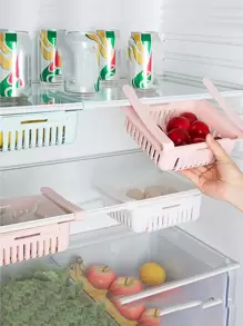 1 Hộp PP Tủ Lạnh Bảo Quản, Tối Giản Đồng Bằng Giỏ Đựng Đồ Tủ Lạnh Cho Nhà Bếp - Hồng - Xem 2