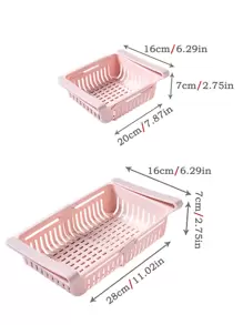 1 Hộp PP Tủ Lạnh Bảo Quản, Tối Giản Đồng Bằng Giỏ Đựng Đồ Tủ Lạnh Cho Nhà Bếp - Hồng - Xem 6