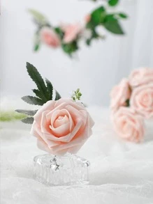 3pcs PE Artificial Flower, Modern Artificial Flower For Home - Burgundy - View 5