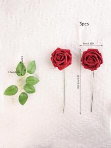 3pcs PE Artificial Flower, Modern Artificial Flower For Home - Burgundy - View 7