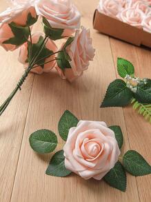 3pcs PE Artificial Flower, Modern Artificial Flower For Home - Burgundy - View 4