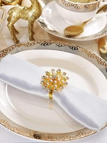 1 chiếc nhẫn trang trí khăn ăn đính đá - Nhiều màu - Xem 5