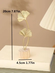 1 pieza Objeto decorativo de hierro, diseño de hoja moderna como objeto decorativo para el hogar, mejor regalo - Dorado - Ver 4